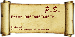 Prinz Dömötör névjegykártya